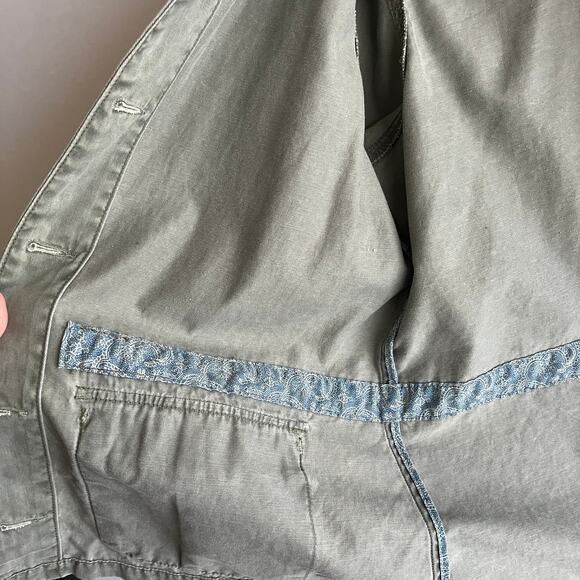 VTG Womens Levi's Olive Utility Jacket Hippie Indie Grunge Y2K Boho Gorpcore XL - Picture 9 of 9